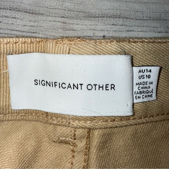Significant Other NWT The Monty Jean High Rise Straight Leg Tan Size 10 $240 - Picture 10 of 12